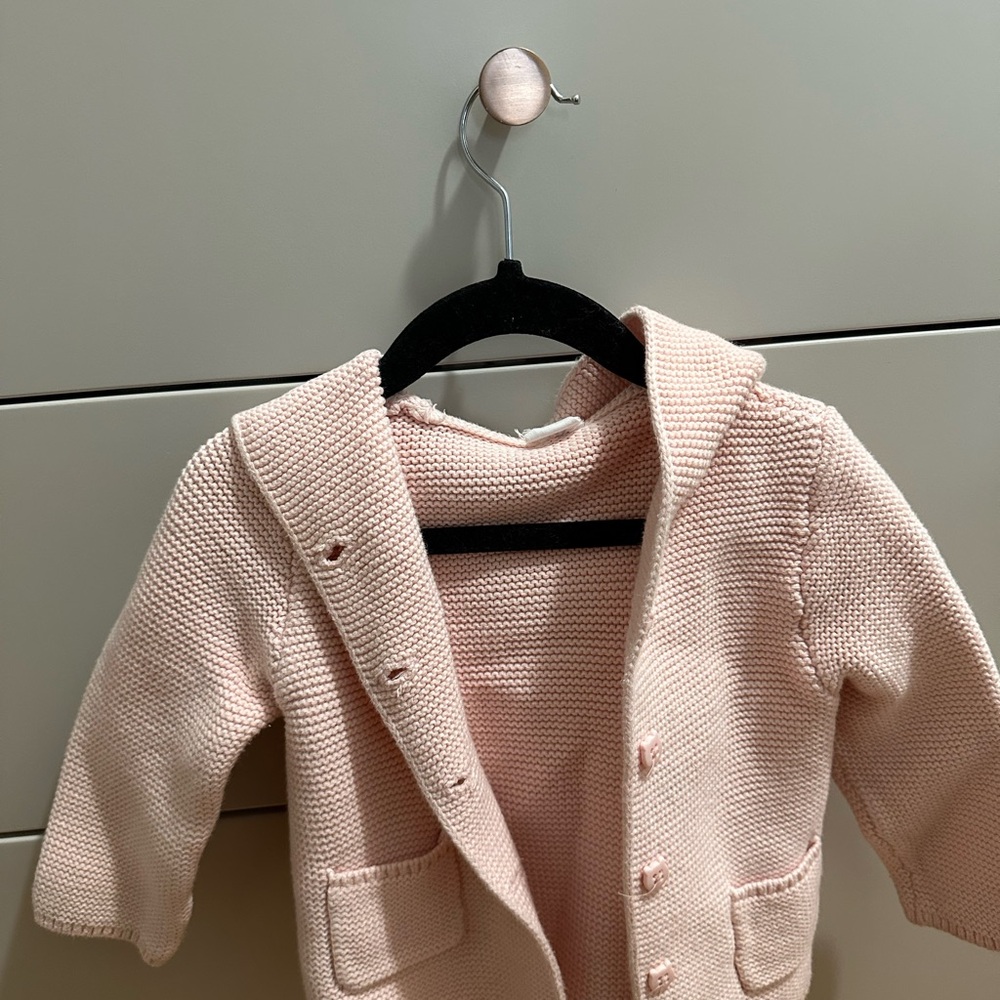 GAP Light Pink Knit Kids Coat